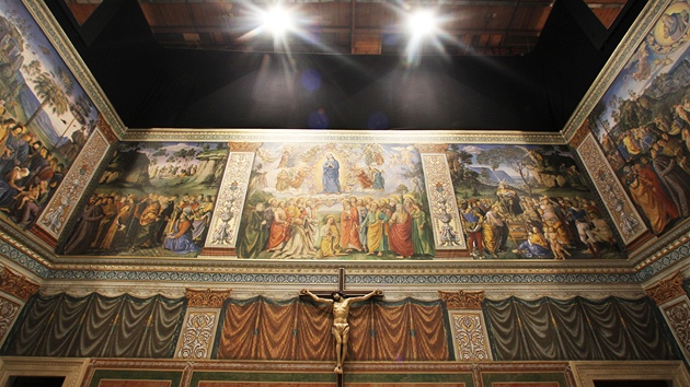 Kulisy Sixtinské kaple v ateliérech na praském Barrandov pro seriál Borgia.