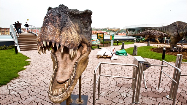 Dinopark na stee nákupního centra Galerie Harfa