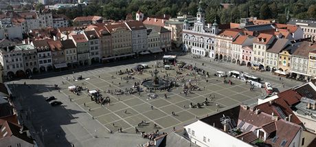 Námstí a radnice v eských Budjovicích.