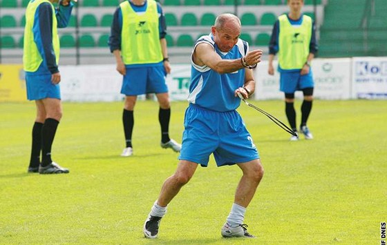 Jorge Aon na tréninku fotbalist Mostu.