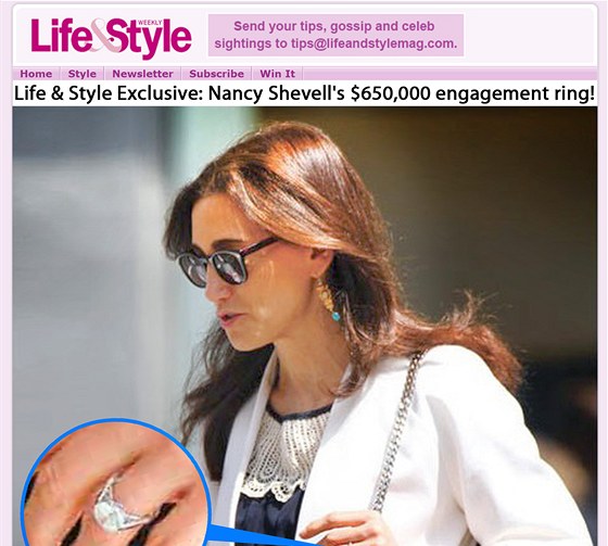 Nancy Shevellová, snoubenka Paula McCartneyho, se snubním prstenem za 650 tisíc dolar.