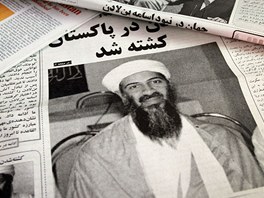 Zprva o smrti Usmy bin Ldina na strnkch afghnskch novin (2. kvtna 2011)