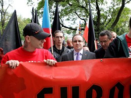 Prvomjov pochod pravicovch extremist Brnem - uprosted f DSSS Tom Vandas.
