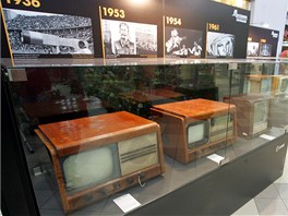 Televizory na vstav historickch elektrospotebi v Chebu.