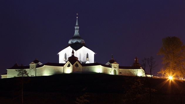 Noční Vysočina: kostel sv. Jana Nepomuckého na Zelené hoře Noční Vysočina: kostel sv. Jana Nepomuckého na Zelené hoře
