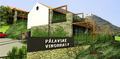 Vizualizace projektu Plavsk vinohrady. Kaskdovit apartmny na vininch svazch nabdnou vhled na jezero. 