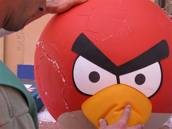 Natáení reklamy Angry Birds