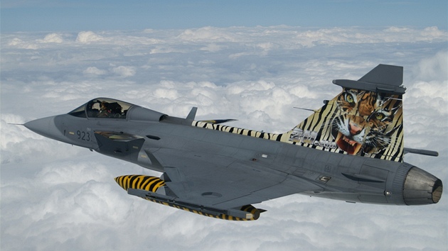 Letoun Jas-39 Gripen elitní tygí letky