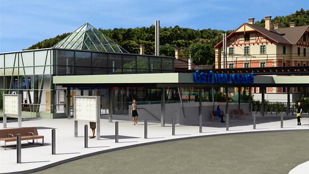Vizualizace plánované nové budovy nádraí v Ústí nad Orlicí