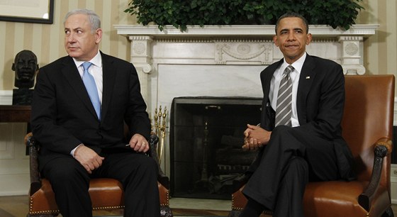 Americký prezident Barack Obama (vpravo) a izraelský premiér Benjamin Netanjahu (20. kvtna 2011)