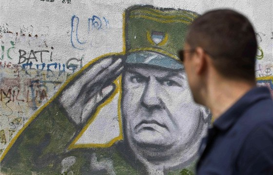 Graffiti generála Ratko Mladie v Blehrad (26. kvtna 2011)