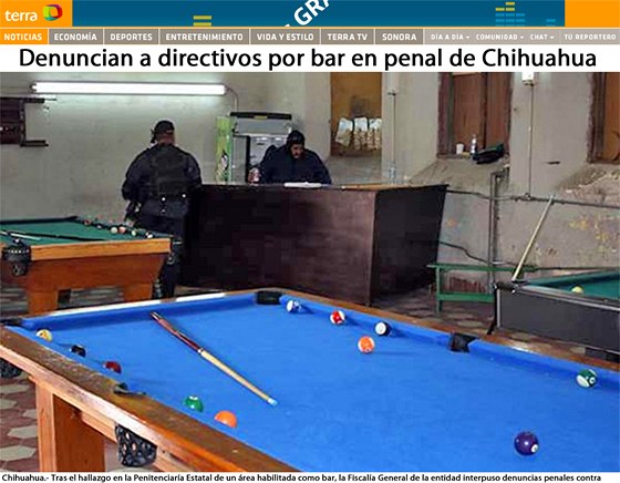 Trestanci si ve státní vznici v Chihuahua oteveli tajný bar.