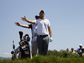Belgick golfista Nicolas Coalsaerts se pipravuje na der na turnaji v Casares.