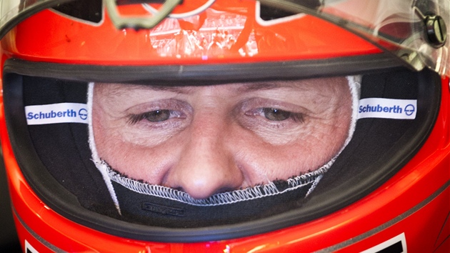 Michael Schumacher pi tréninku na Velkou cenu panlska. 