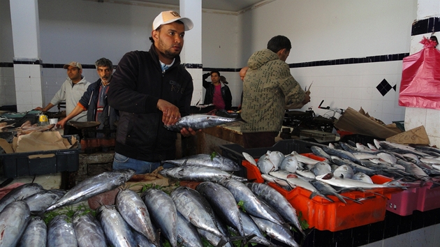Sousse, rybí trh v Medin