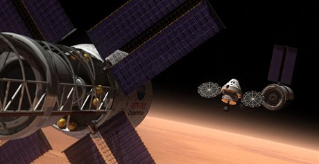 Na základ Orionu vyvinutý prostedek MPCV v pedstav ilustrátora nad Marsem