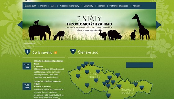 Inovovaný web Unie eských a slovenských zoologických zahrad