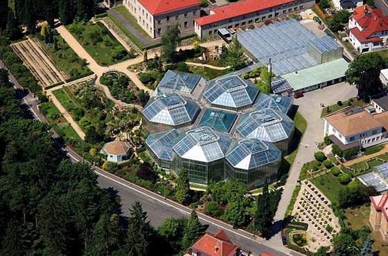 Letecký pohled na Botanickou zahradu v Liberci