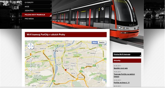 Polohu a jízdní ád wi-fi tramvaje najdete na internetu.