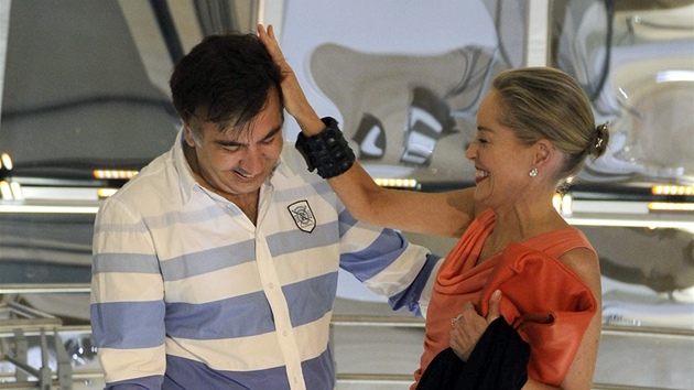 Sharon Stone a Michail Saakašvili Sharon Stone a Michail Saakašvili