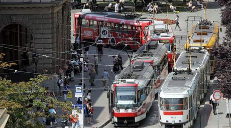 Naposledy se tramvaje v Brn na hodiny zastavily v lét roku 2008 (ilustraní snímek).