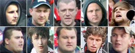 Pratí kriminalisté pátrají po totonosti dvaceti nejradikálnjích fanouk, kteí 5. kvtna 2011 zaútoili na vedení fotbalové Slavie.