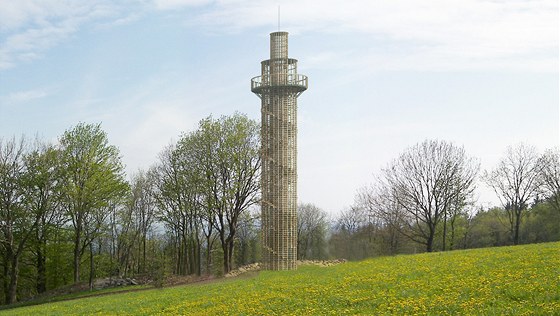 Vizualizace ukazuje, jak má vypadat rozhledna Maják Járy Cimrmana u Píchovic nedaleko Tanvaldu.