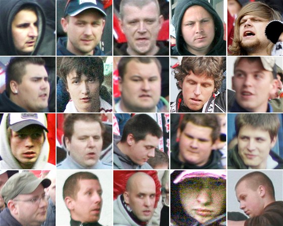 Pratí kriminalisté pátrají po totonosti dvaceti nejradikálnjích fanouk, kteí 5. kvtna 2011 zaútoili na vedení fotbalové Slavie.