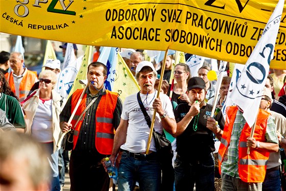 Demonstrace odborá proti vládním reformám (16. ervna 2011)