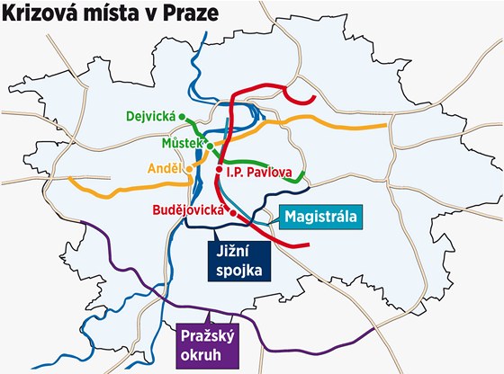 Krizov msta Prahy pi stvce v doprav