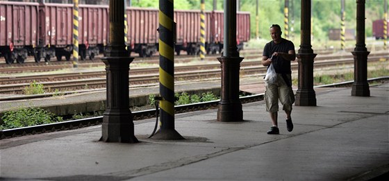 Horní nádraí v Karlových Varech den ped tvrtení stávkou.