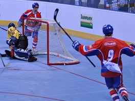 Souboj eska a Nmecka na MS v hokejbale v Bratislav. 
