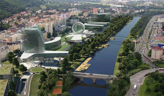 Vizualizace projektu revitalizace Dolního nádraí v Karlových Varech