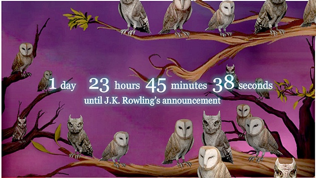 J. K. Rowlingová má pro návtvníky stránek POttermore.com jednu radu - následujte sovu.