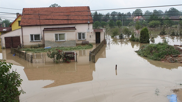 Stavení Ludmily Pavliíkové v Jeseníku nad Odrou den po povodni.