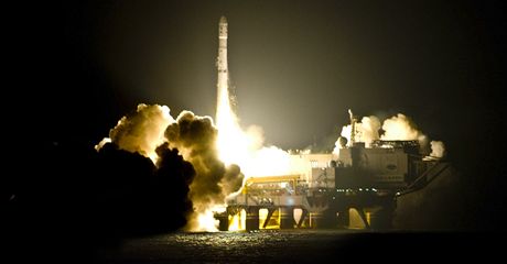 Start rakety firmy Sea Launch 20. dubna 2009. Pi svém posledním startu ped...