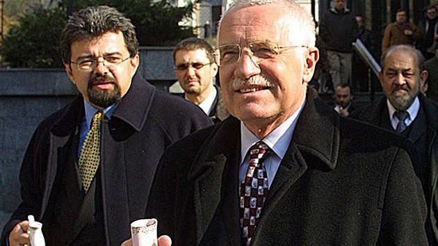 Prezident Václav Klaus se svým kancléem Jiím Weiglem v Karlových Varech