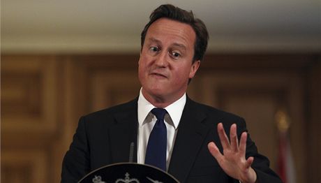 Britský premiér David Cameron  (8. ervence 2011).