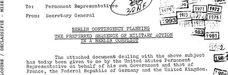 Odtajnné dokumenty NATO k takzvané druhé Berlinské krizi