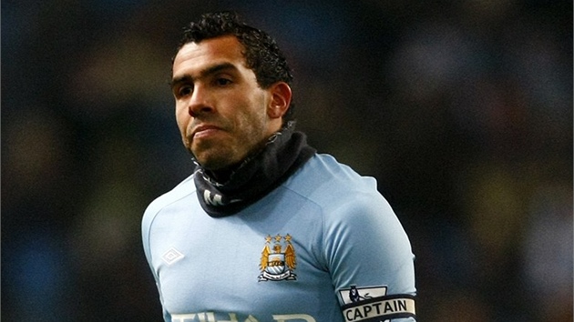 Natvaný Carlos Tevez  z Manchesteru City.