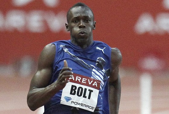 Usain Bolt na mítinku v Monaku.