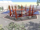 Vizualizace novho dopravnho terminlu v Chebu.