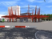 Vizualizace novho dopravnho terminlu v Chebu.