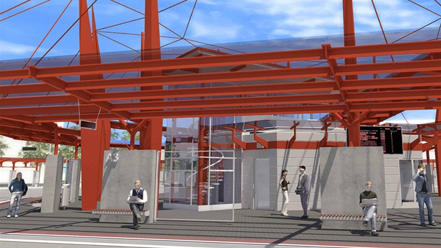 Vizualizace nového dopravního terminálu v Chebu.
