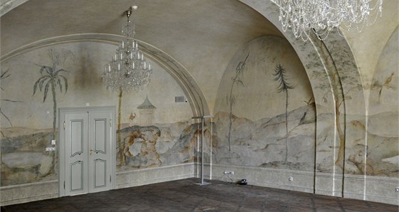 Autor nástnné malby objevené v jednom ze sál Klementina je neznámý.