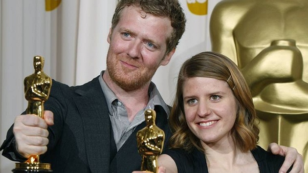 Oscar - Glen Hansard a Markta Irglov s cenou za nejlep filmovou pse - Kodak Theatre, Hollywood, Los Angeles (24. nora 2008)