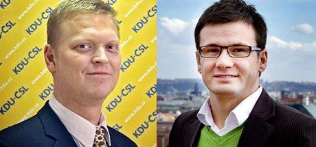 Pedsedové KDU-SL a Strany zelených Pavel Blobrádek a Ondej Lika