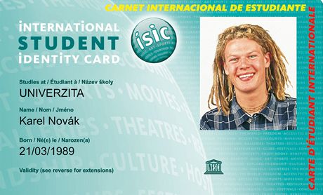ISIC karta - mezinárodní identifikaní prkaz studenta