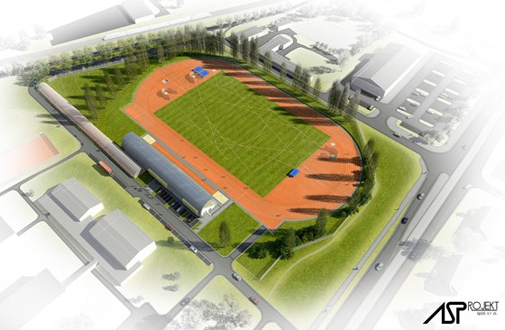 Studie budoucí podoby nového atletického stadionu v Plzni