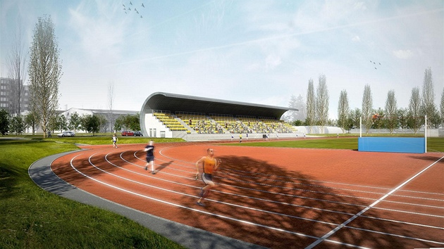 Studie nového atletického stadionu v Plzni-Skvranech